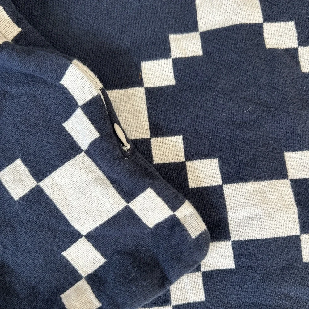 Schoolhouse Pillow Sham Winter + Summer Cotton Pillow Sham in Winter Summer Navy